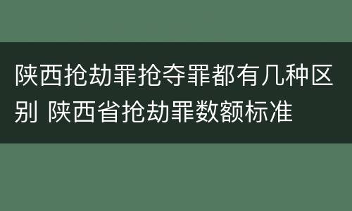陕西抢劫罪抢夺罪都有几种区别 陕西省抢劫罪数额标准
