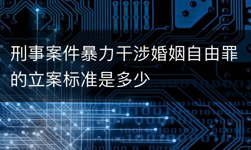 刑事案件暴力干涉婚姻自由罪的立案标准是多少