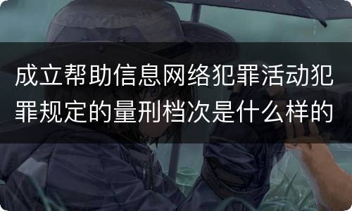 成立帮助信息网络犯罪活动犯罪规定的量刑档次是什么样的