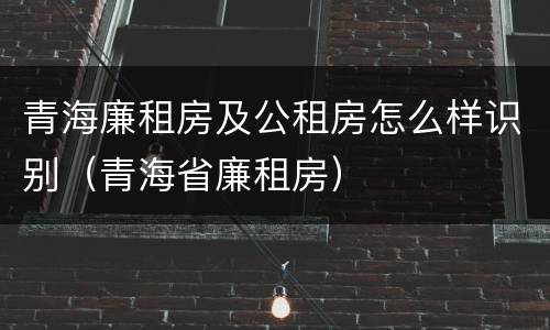 青海廉租房及公租房怎么样识别（青海省廉租房）