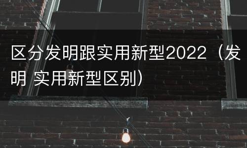 区分发明跟实用新型2022（发明 实用新型区别）