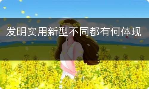发明实用新型不同都有何体现