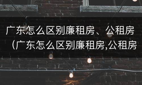 广东怎么区别廉租房、公租房（广东怎么区别廉租房,公租房呢）