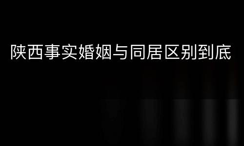 陕西事实婚姻与同居区别到底