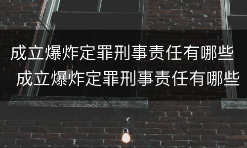 成立爆炸定罪刑事责任有哪些 成立爆炸定罪刑事责任有哪些规定