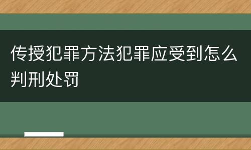 传授犯罪方法犯罪应受到怎么判刑处罚