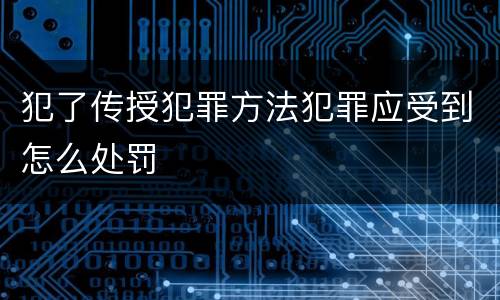 犯了传授犯罪方法犯罪应受到怎么处罚