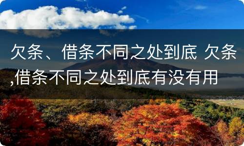 欠条、借条不同之处到底 欠条,借条不同之处到底有没有用