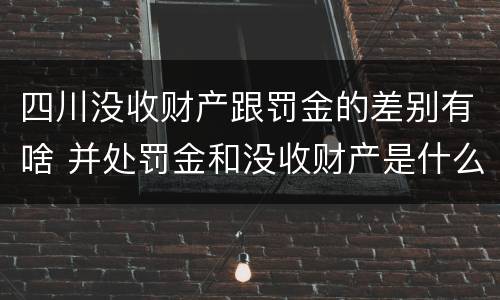 四川没收财产跟罚金的差别有啥 并处罚金和没收财产是什么意思