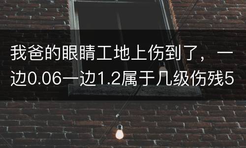 我爸的眼睛工地上伤到了，一边0.06一边1.2属于几级伤残53岁了能陪多少钱谢谢