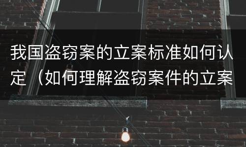 我国盗窃案的立案标准如何认定（如何理解盗窃案件的立案标准）