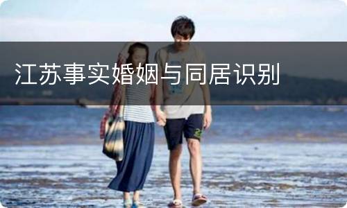 江苏事实婚姻与同居识别