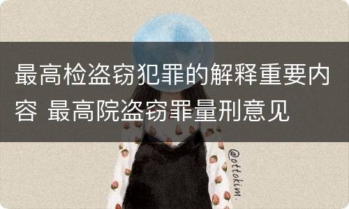 最高检盗窃犯罪的解释重要内容 最高院盗窃罪量刑意见