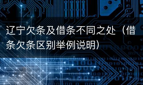 辽宁欠条及借条不同之处（借条欠条区别举例说明）