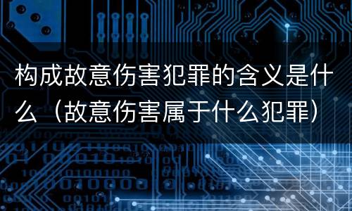 构成故意伤害犯罪的含义是什么（故意伤害属于什么犯罪）