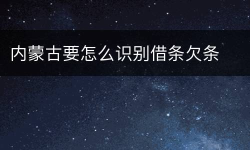 内蒙古要怎么识别借条欠条