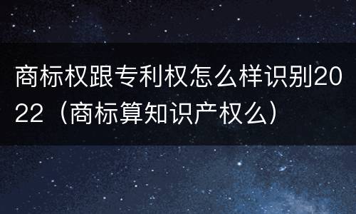 商标权跟专利权怎么样识别2022（商标算知识产权么）