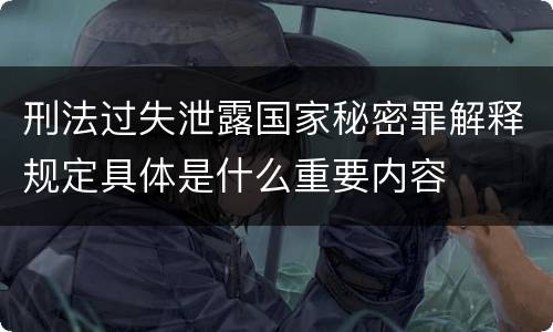 刑法过失泄露国家秘密罪解释规定具体是什么重要内容