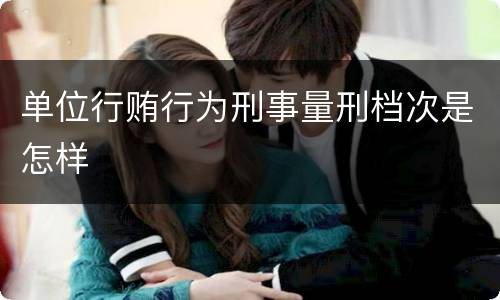 单位行贿行为刑事量刑档次是怎样