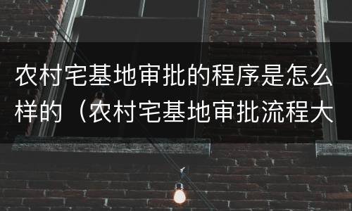 农村宅基地审批的程序是怎么样的（农村宅基地审批流程大概有哪些）