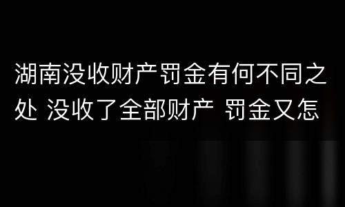 湖南没收财产罚金有何不同之处 没收了全部财产 罚金又怎么办