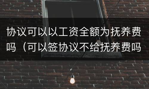 协议可以以工资全额为抚养费吗（可以签协议不给抚养费吗）