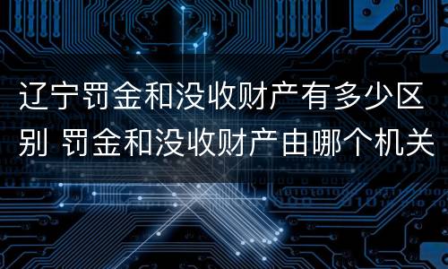 辽宁罚金和没收财产有多少区别 罚金和没收财产由哪个机关执行