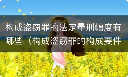 构成盗窃罪的法定量刑幅度有哪些（构成盗窃罪的构成要件）