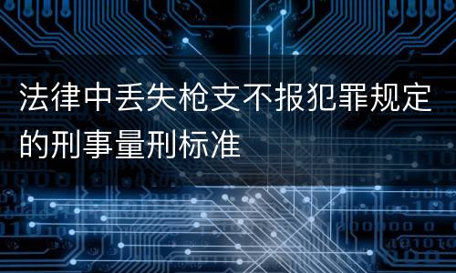 法律中丢失枪支不报犯罪规定的刑事量刑标准