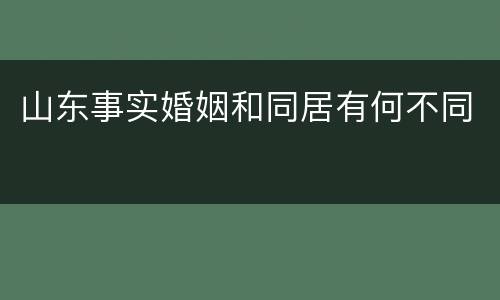 山东事实婚姻和同居有何不同