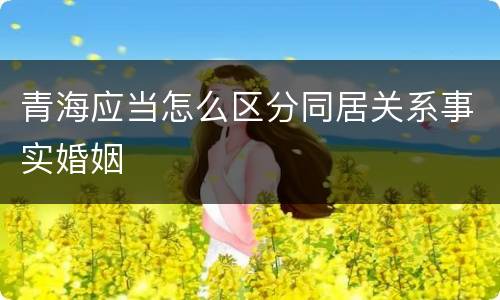 青海应当怎么区分同居关系事实婚姻