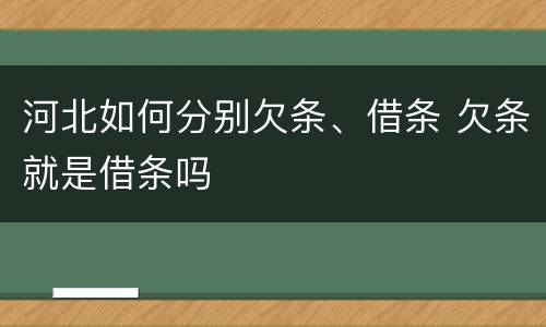 河北如何分别欠条、借条 欠条就是借条吗
