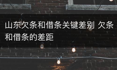 山东欠条和借条关键差别 欠条和借条的差距