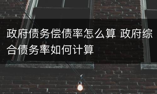 政府债务偿债率怎么算 政府综合债务率如何计算