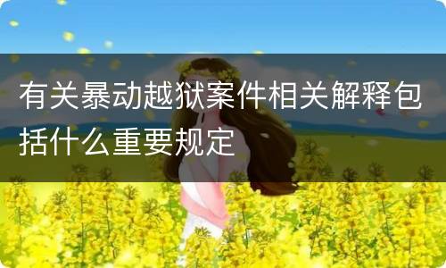 有关暴动越狱案件相关解释包括什么重要规定