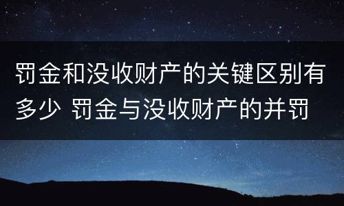 罚金和没收财产的关键区别有多少 罚金与没收财产的并罚