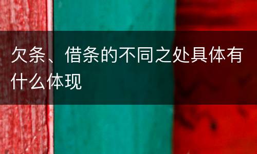 欠条、借条的不同之处具体有什么体现