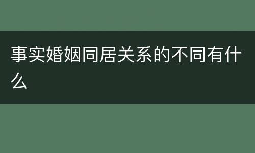 事实婚姻同居关系的不同有什么