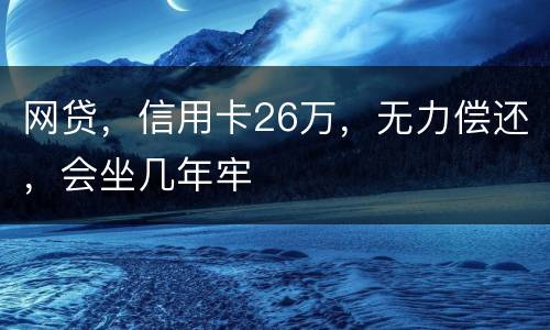 网贷，信用卡26万，无力偿还，会坐几年牢