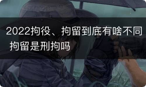 2022拘役、拘留到底有啥不同 拘留是刑拘吗