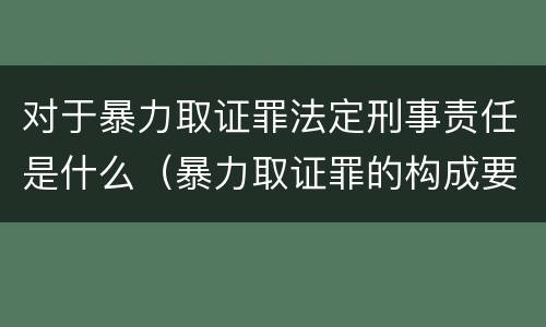 对于暴力取证罪法定刑事责任是什么（暴力取证罪的构成要件）