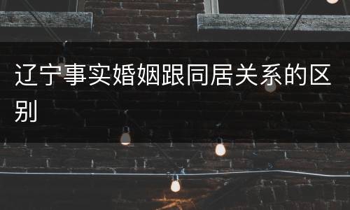 辽宁事实婚姻跟同居关系的区别