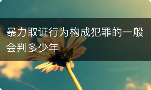 暴力取证行为构成犯罪的一般会判多少年