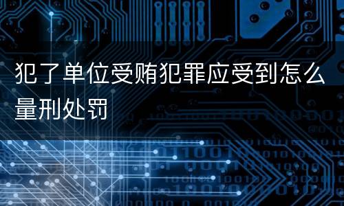 犯了单位受贿犯罪应受到怎么量刑处罚