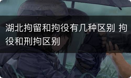 湖北拘留和拘役有几种区别 拘役和刑拘区别