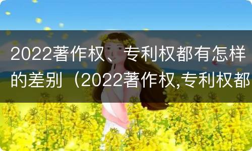 2022著作权、专利权都有怎样的差别（2022著作权,专利权都有怎样的差别呢）