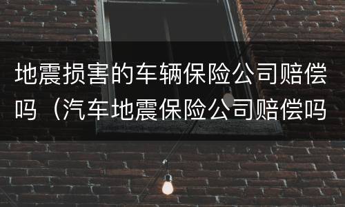 地震损害的车辆保险公司赔偿吗（汽车地震保险公司赔偿吗）