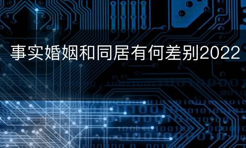 事实婚姻和同居有何差别2022