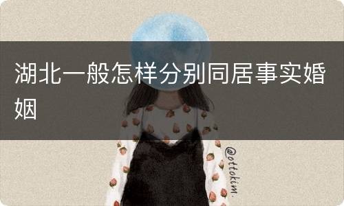 湖北一般怎样分别同居事实婚姻