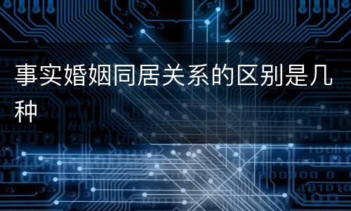 事实婚姻同居关系的区别是几种